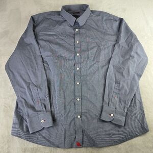 Untuckit 3XLT Long Sleeve Button Up Blue Wrinkle Free